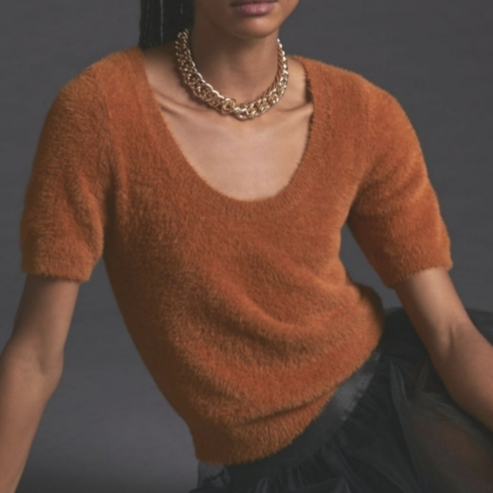 Maeve scoopneck eyelash sweater